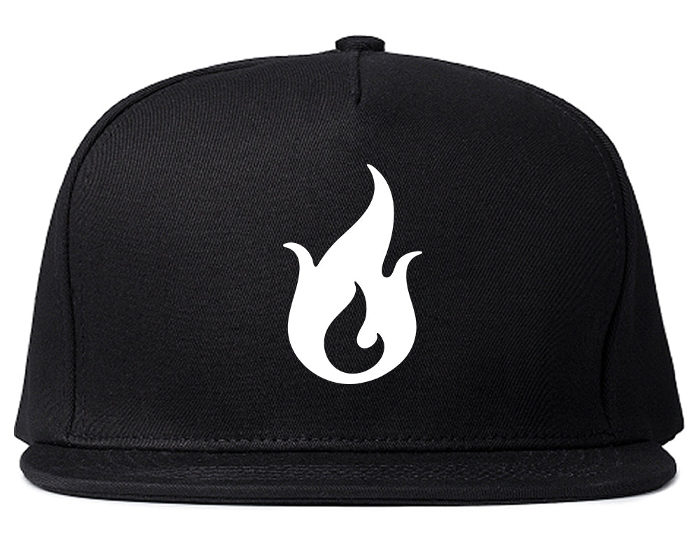 Fire_Emoji Black Snapback Hat