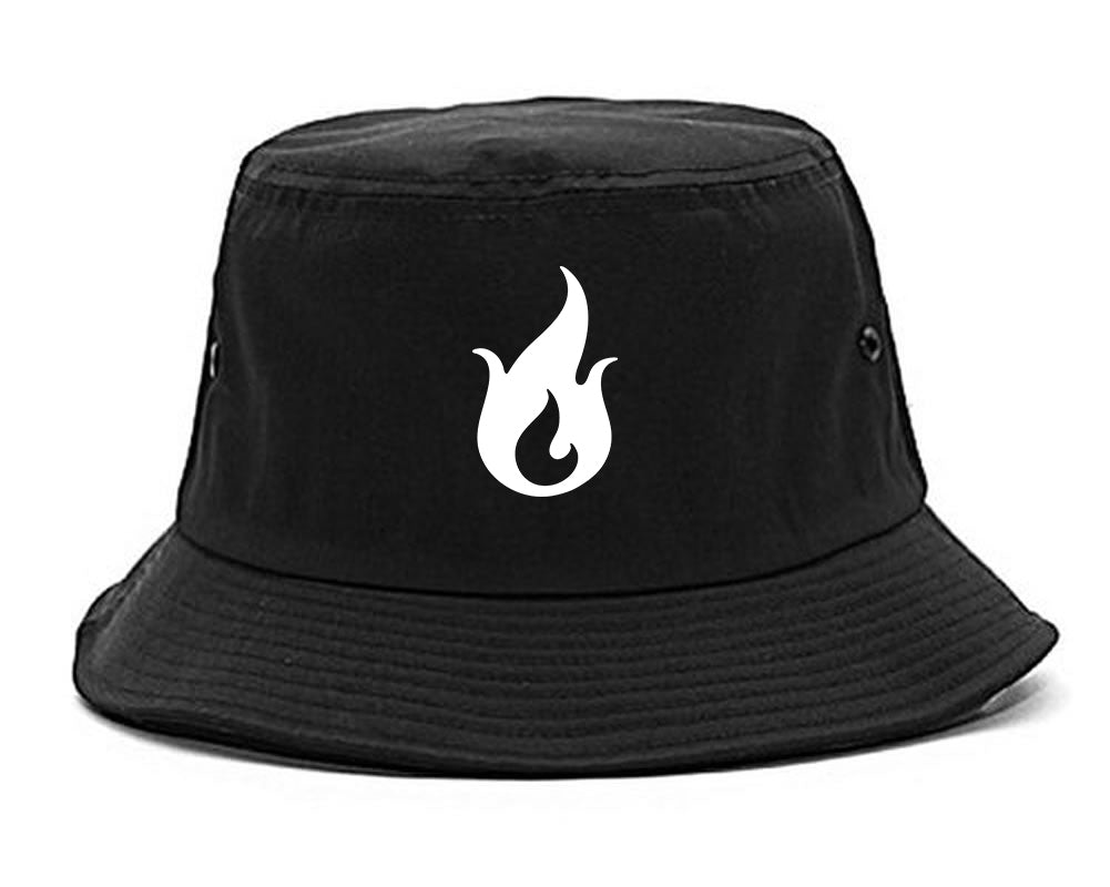 Fire_Emoji Black Bucket Hat
