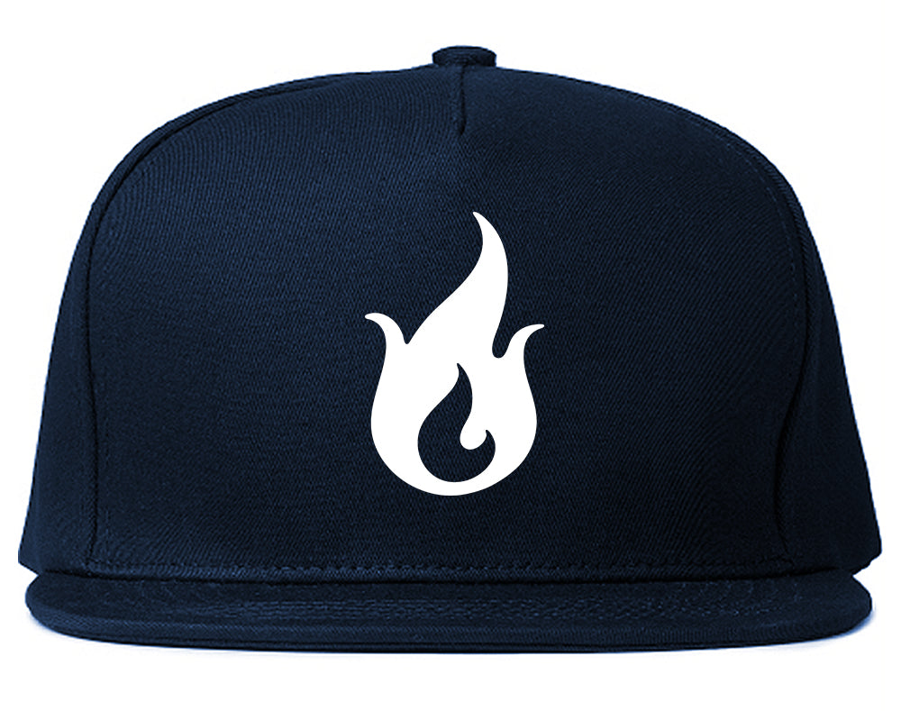 Fire_Emoji Navy Blue Snapback Hat