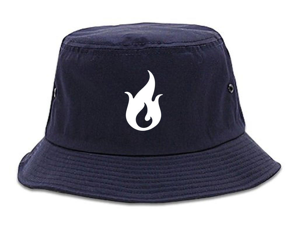 Fire_Emoji Navy Blue Bucket Hat
