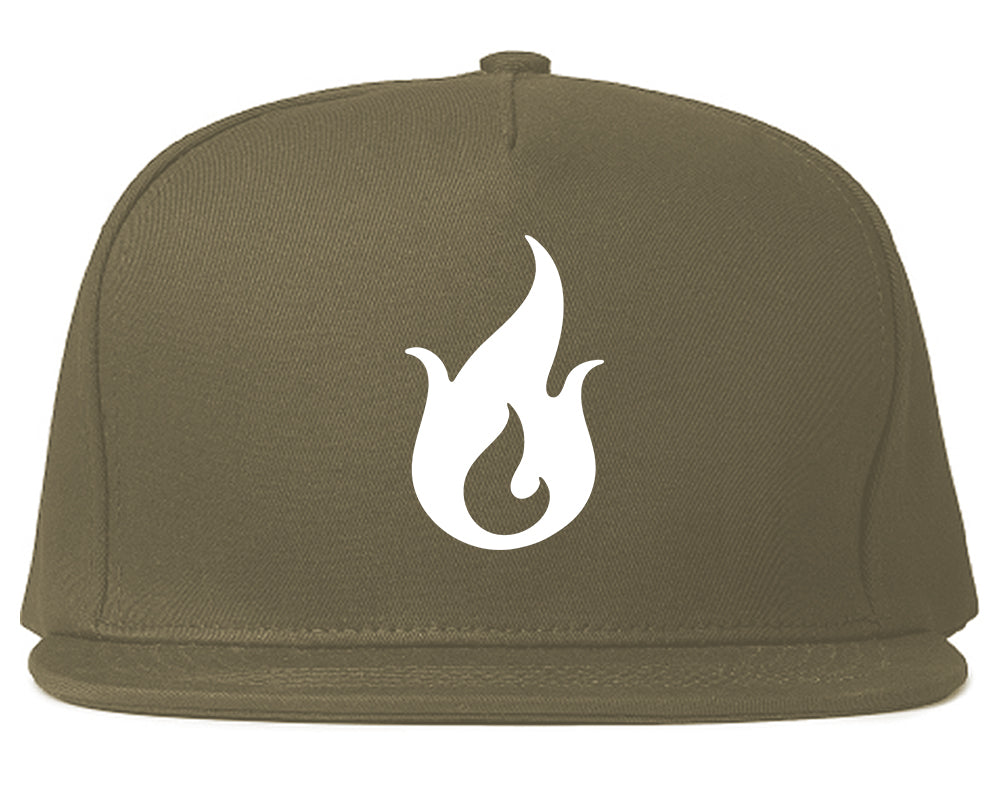Fire_Emoji Grey Snapback Hat