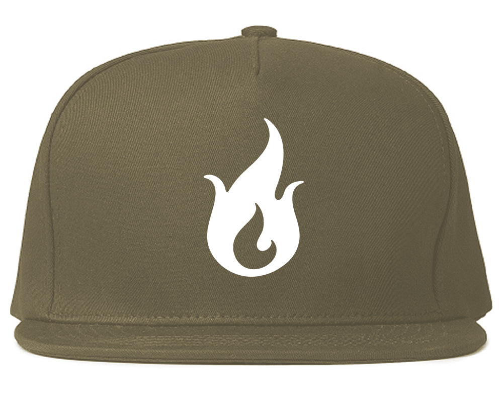Fire_Emoji Grey Snapback Hat