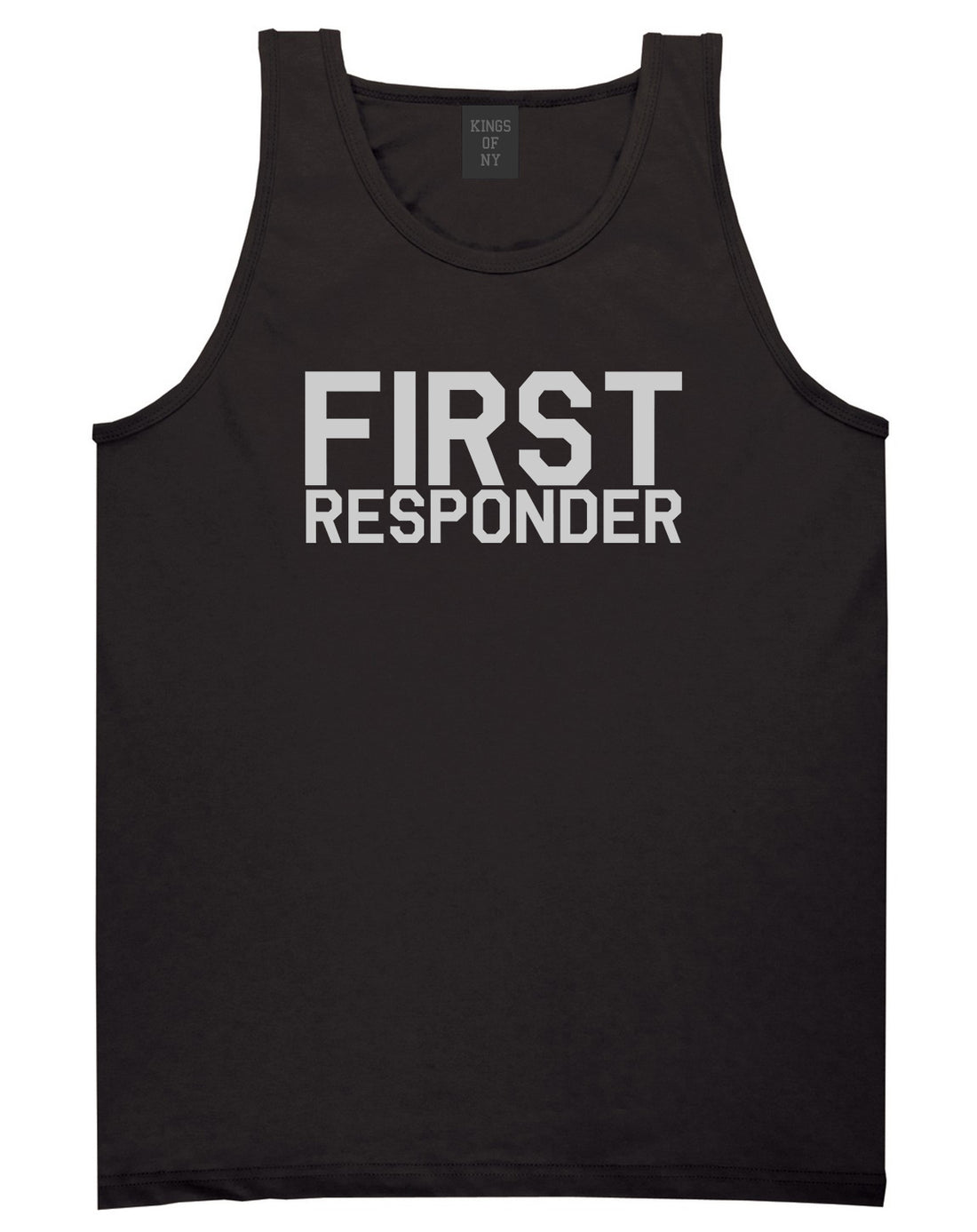 First Responder Firefighter Mens Black Tank Top Shirt by KINGS OF NY