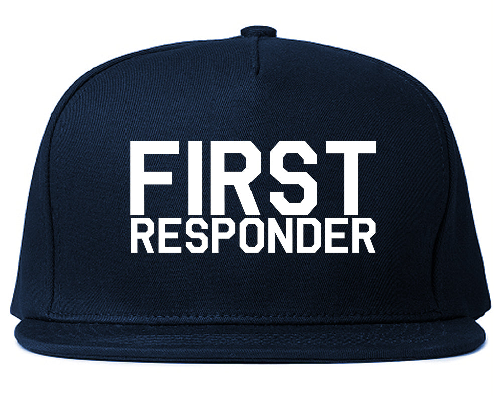 First_Responder_Firefighter Navy Blue Snapback Hat
