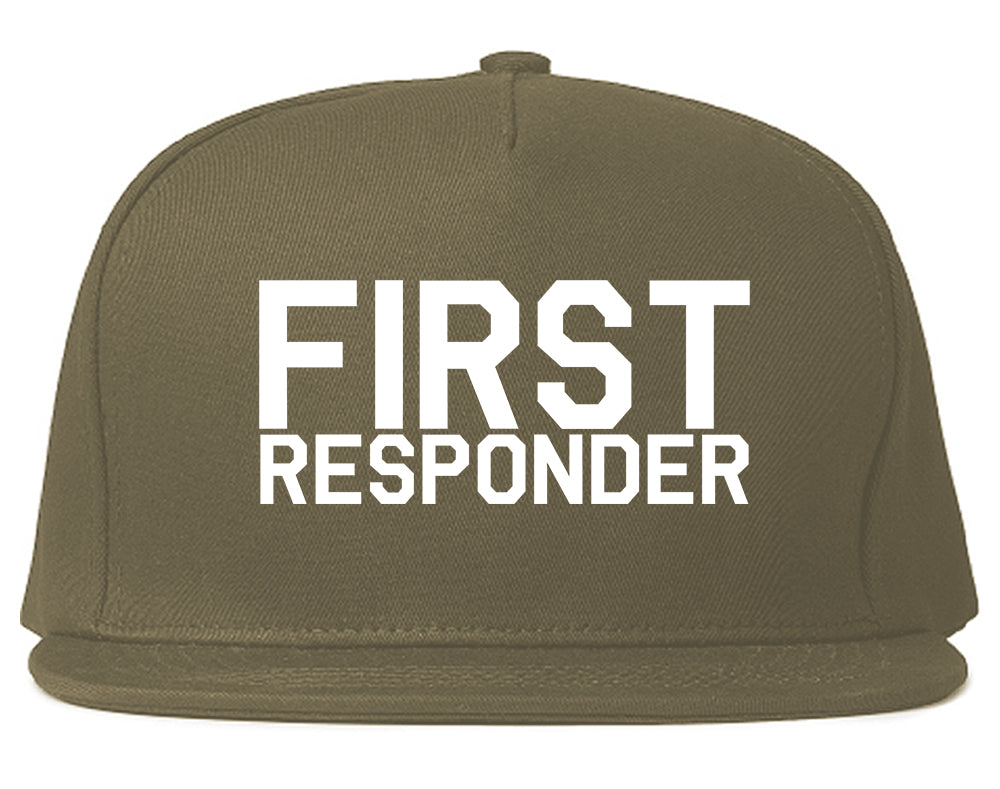 First_Responder_Firefighter Grey Snapback Hat