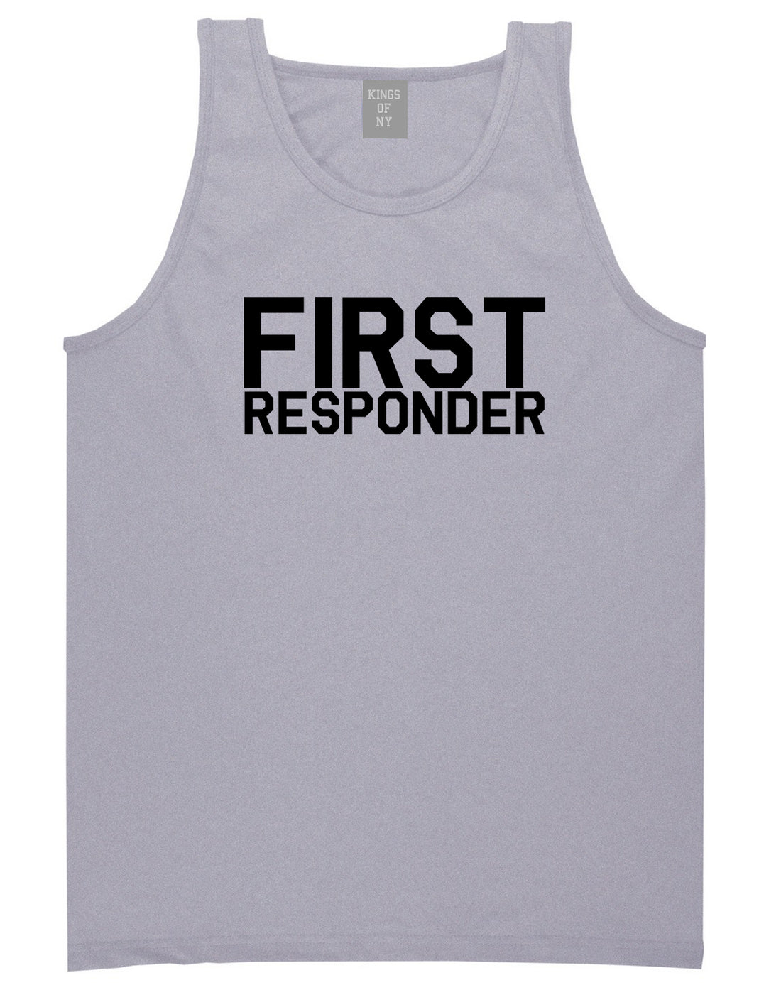 First Responder Firefighter Mens Grey Tank Top Shirt by KINGS OF NY