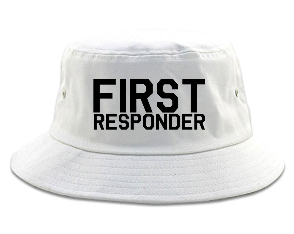 First_Responder_Firefighter White Bucket Hat