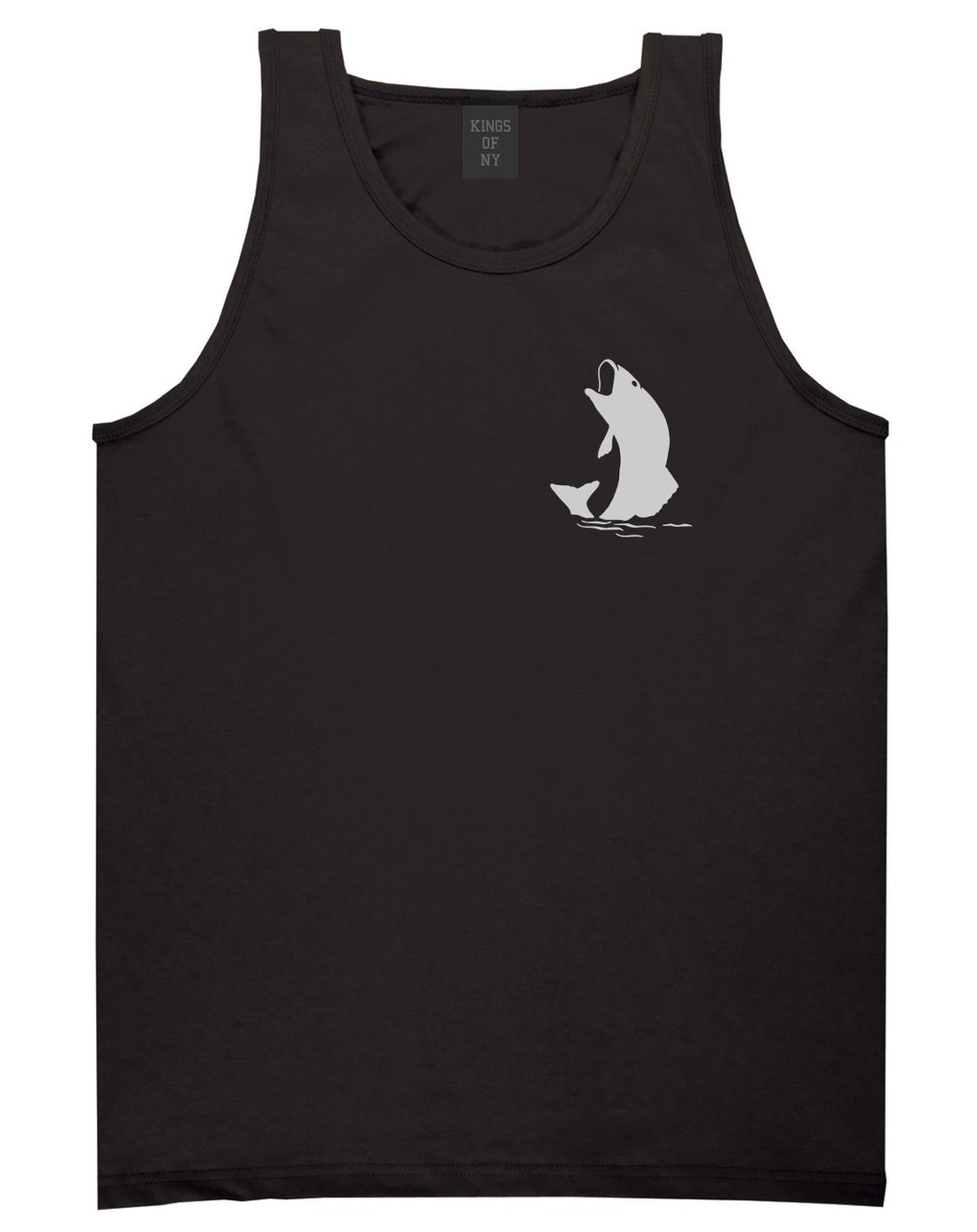 Fish Fisherman Chest Mens Black Tank Top Shirt by KINGS OF NY