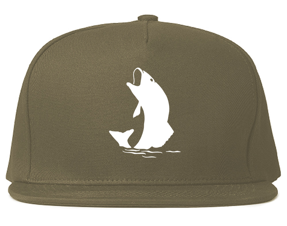 Fish_Fisherman Grey Snapback Hat
