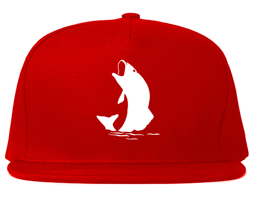 Fish_Fisherman Red Snapback Hat
