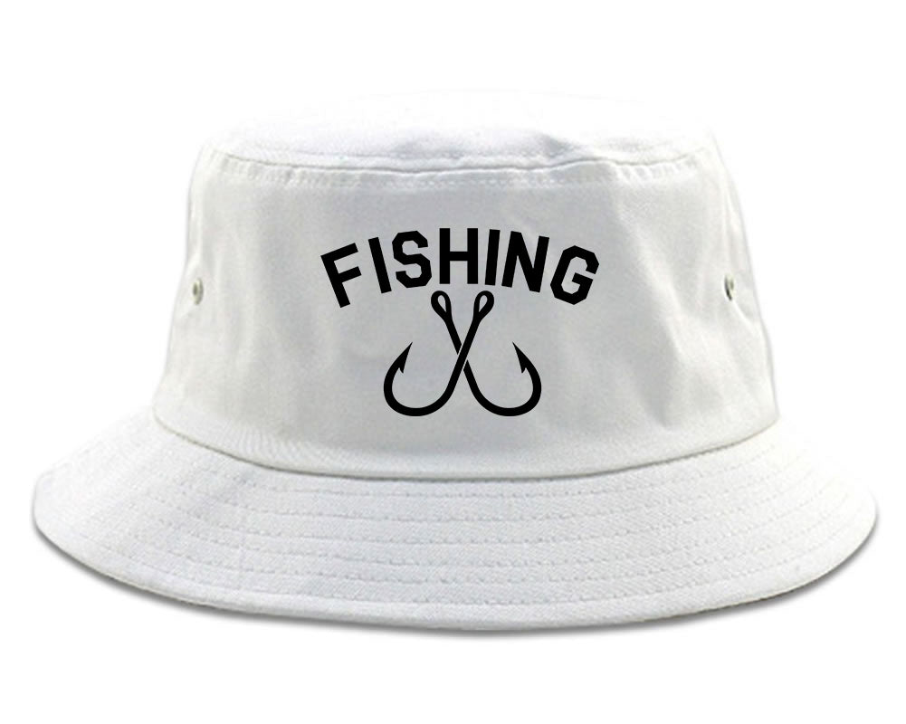 Fishing_Hook_Logo White Bucket Hat
