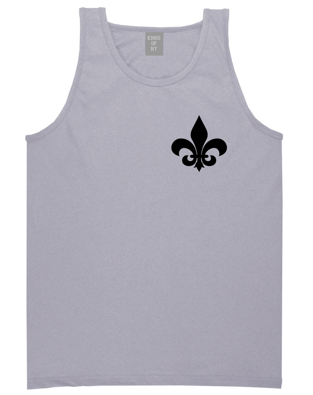 Fleur De Lis Chest Mens Grey Tank Top Shirt by KINGS OF NY