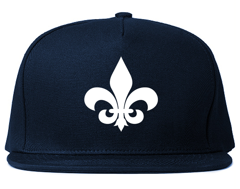 Fleur_De_Lis Navy Blue Snapback Hat