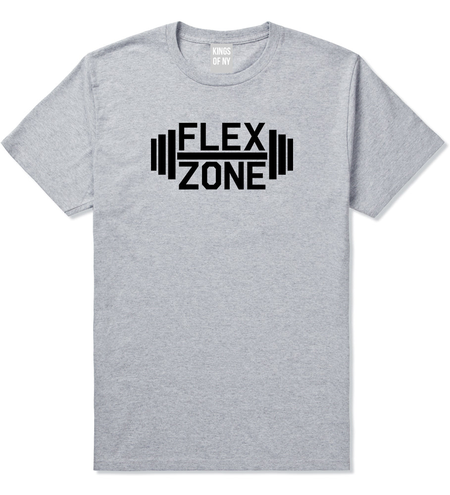 Flex Zone Fitness Gym Mens Grey T-Shirt by KINGS OF NY