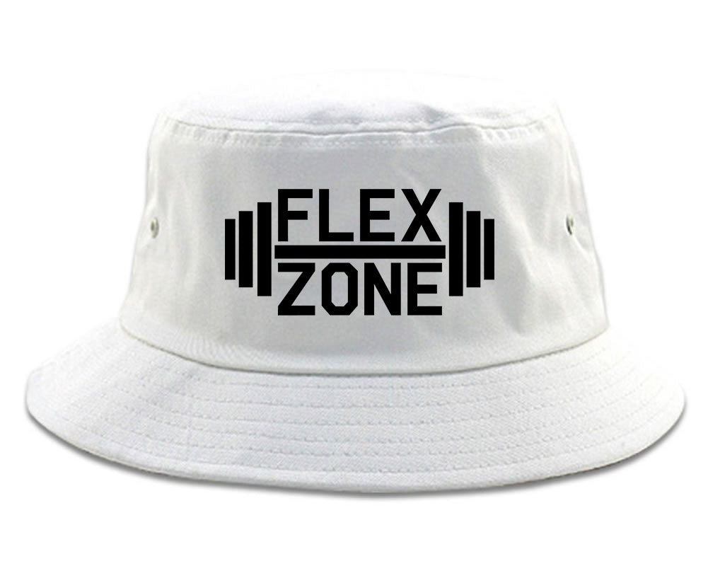 Flex_Zone_Fitness_Gym White Bucket Hat