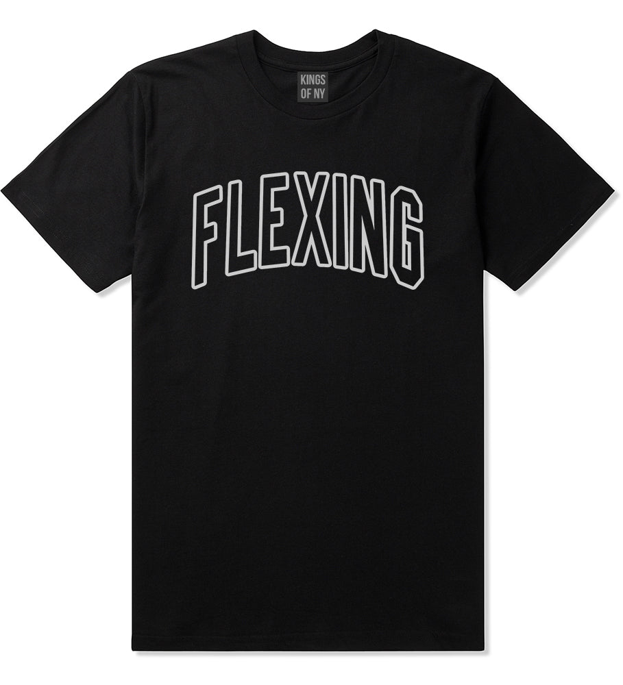 Flexing Outline Mens T-Shirt Black