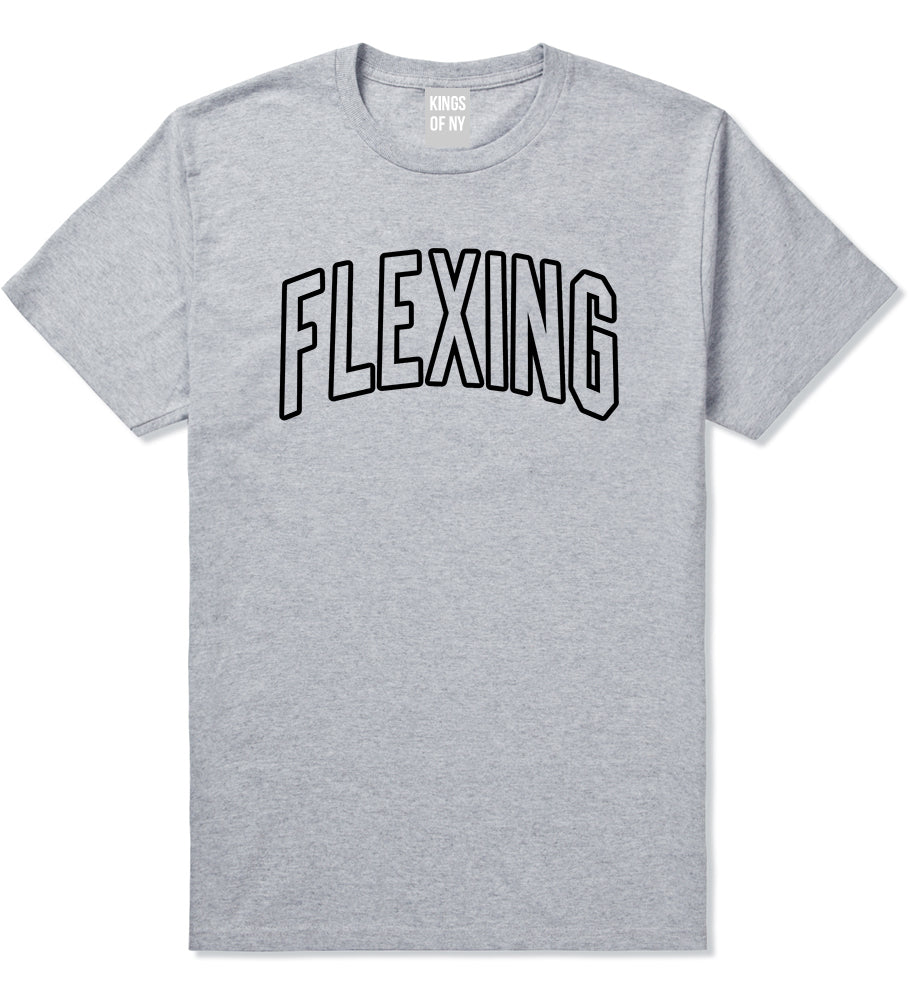 Flexing Outline Mens T-Shirt Grey