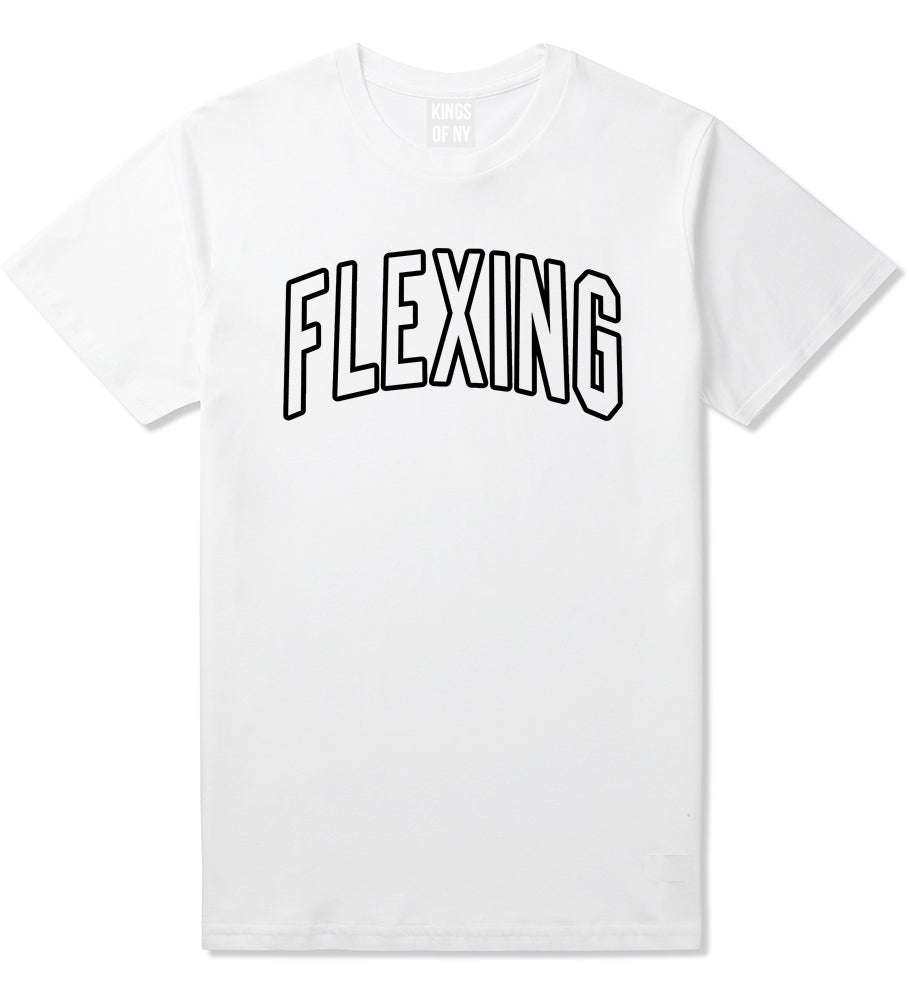 Flexing Outline Mens T-Shirt White