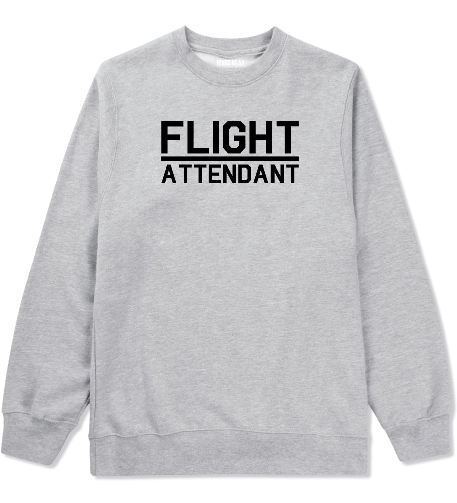 Flight Attendant Stewardess Mens Grey Crewneck Sweatshirt by KINGS OF NY