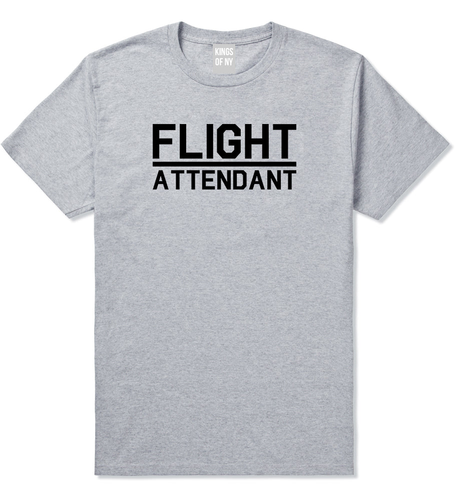 Flight Attendant Stewardess Mens Grey T-Shirt by KINGS OF NY