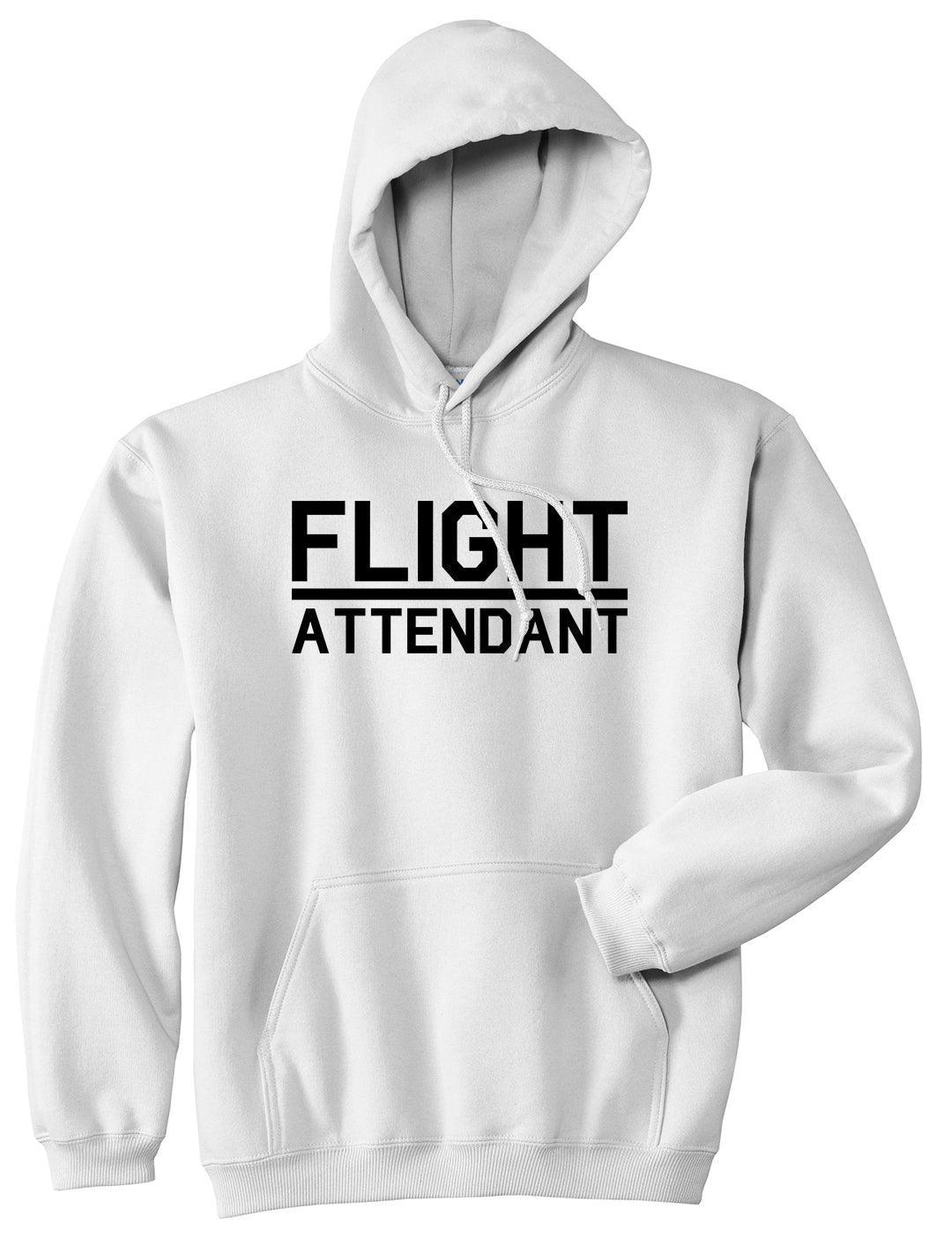 Flight Attendant Stewardess Mens White Pullover Hoodie by KINGS OF NY