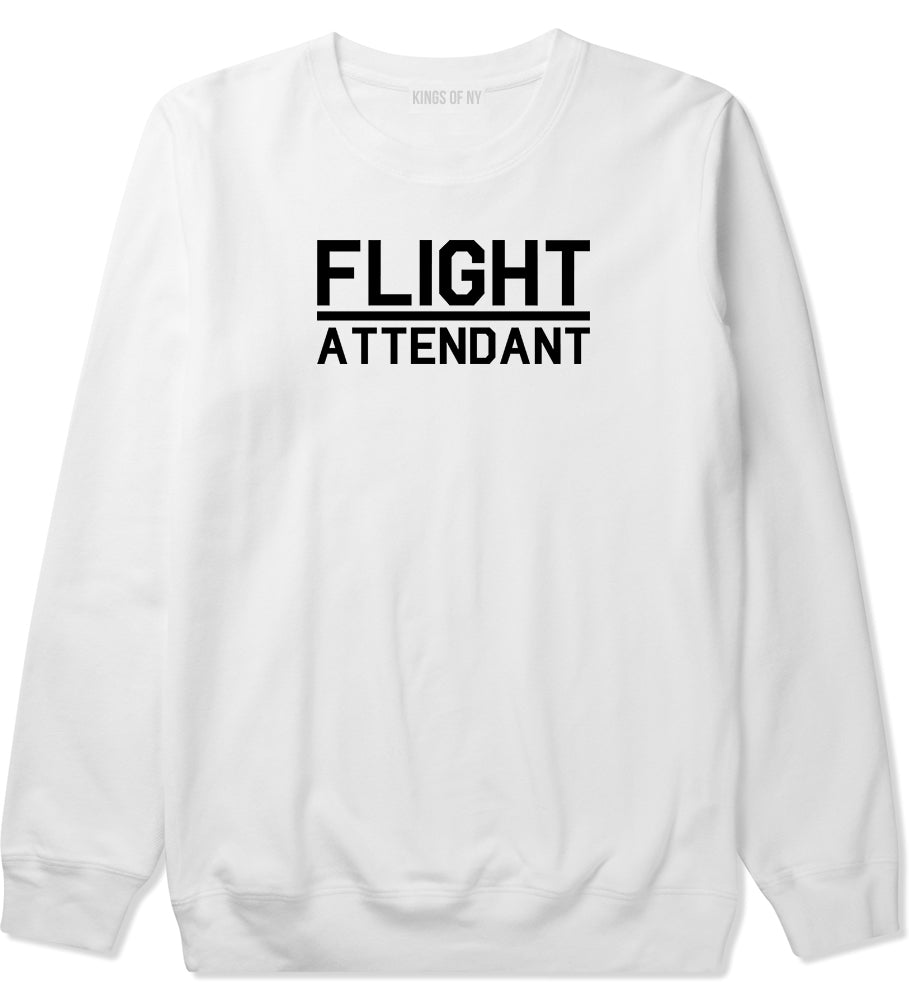 Flight Attendant Stewardess Mens White Crewneck Sweatshirt by KINGS OF NY