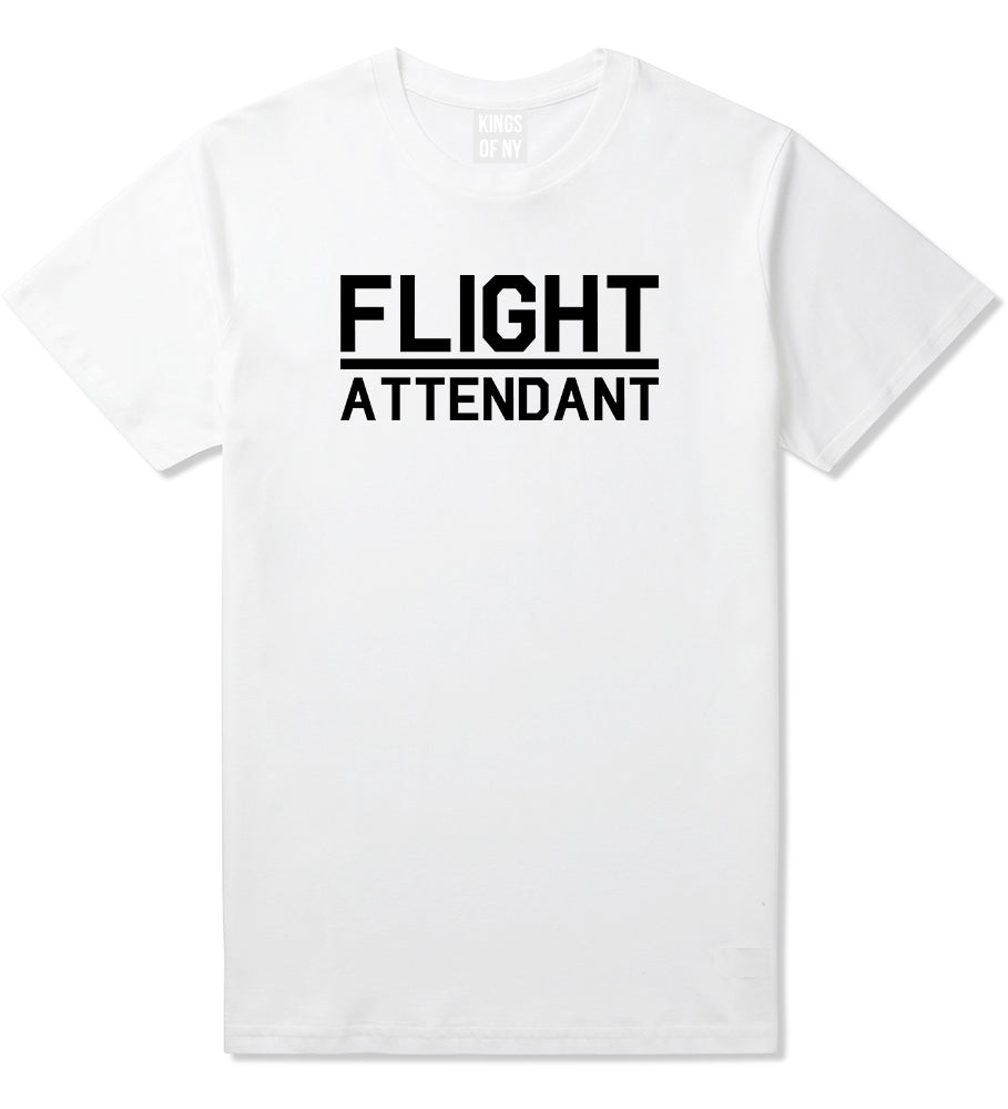 Flight Attendant Stewardess Mens White T-Shirt by KINGS OF NY