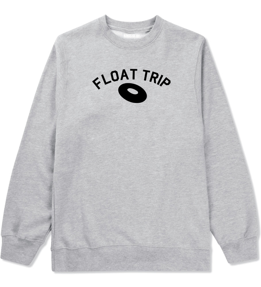 Float Trip River Mens Grey Crewneck Sweatshirt by KINGS OF NY