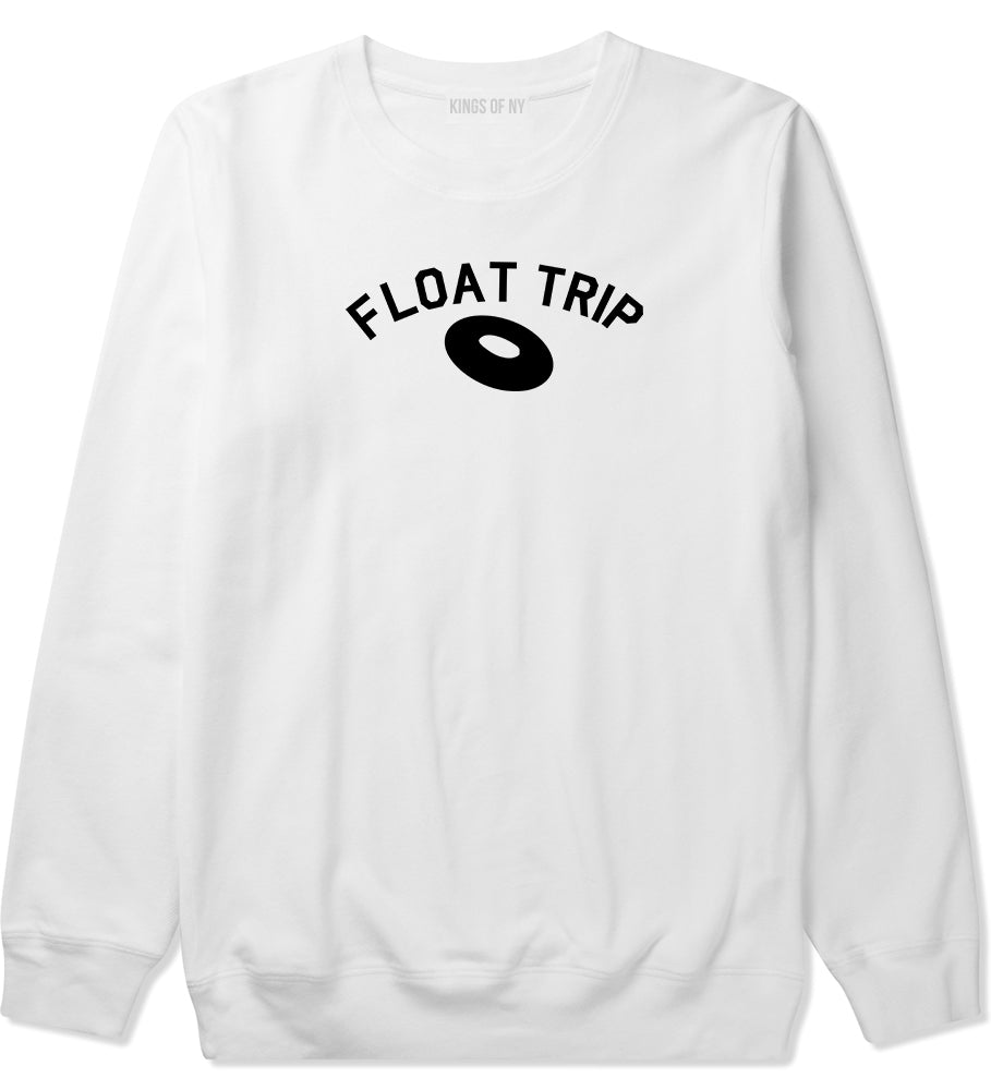 Float Trip River Mens White Crewneck Sweatshirt by KINGS OF NY