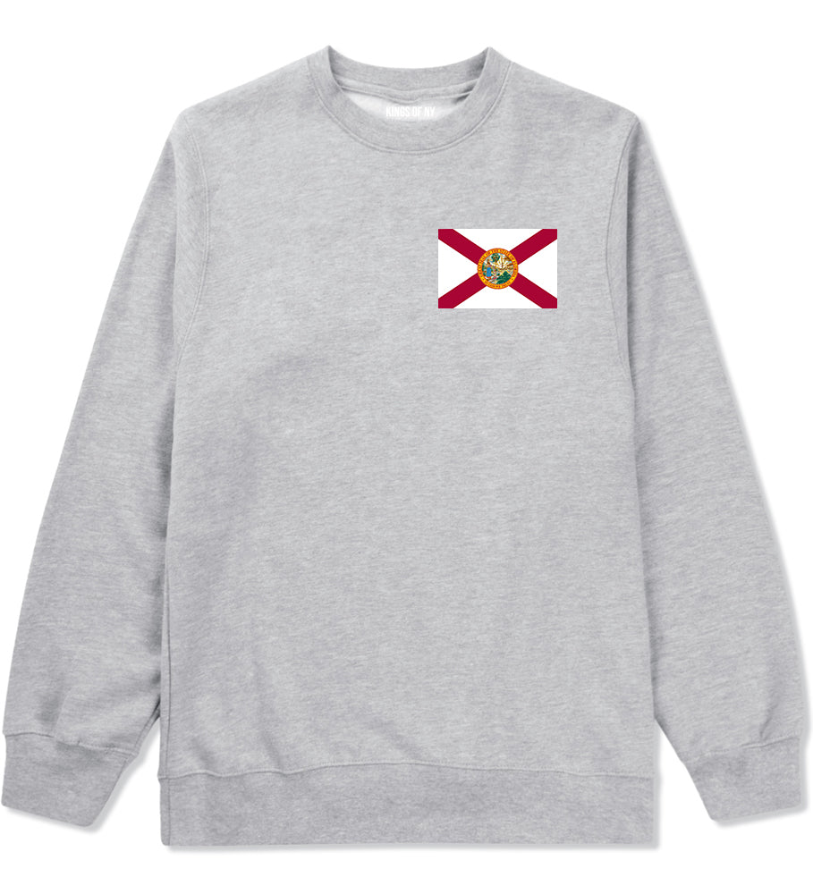 Florida State Flag FL Chest Mens Crewneck Sweatshirt Grey