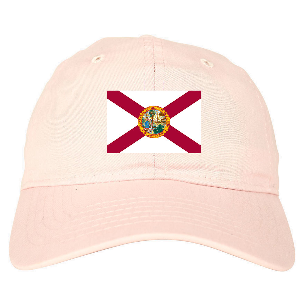 Florida State Flag FL Chest Mens Dad Hat Pink