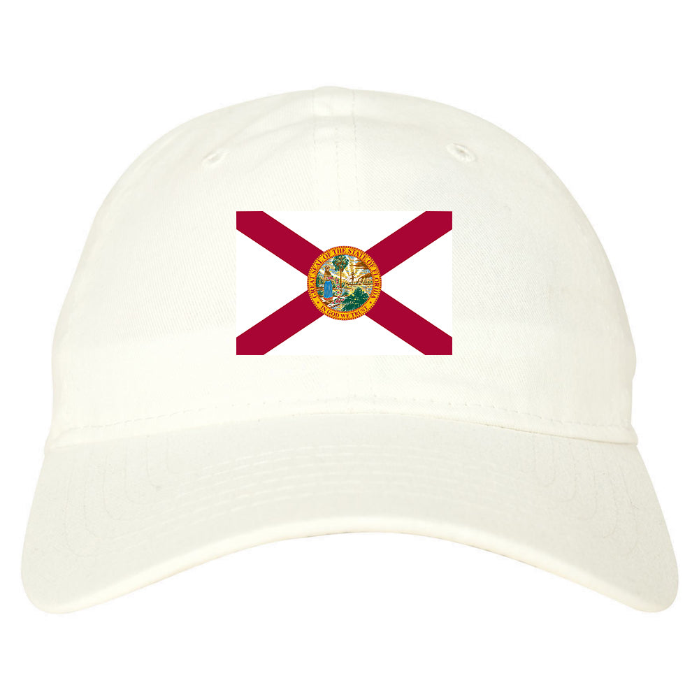 Florida State Flag FL Chest Mens Dad Hat White