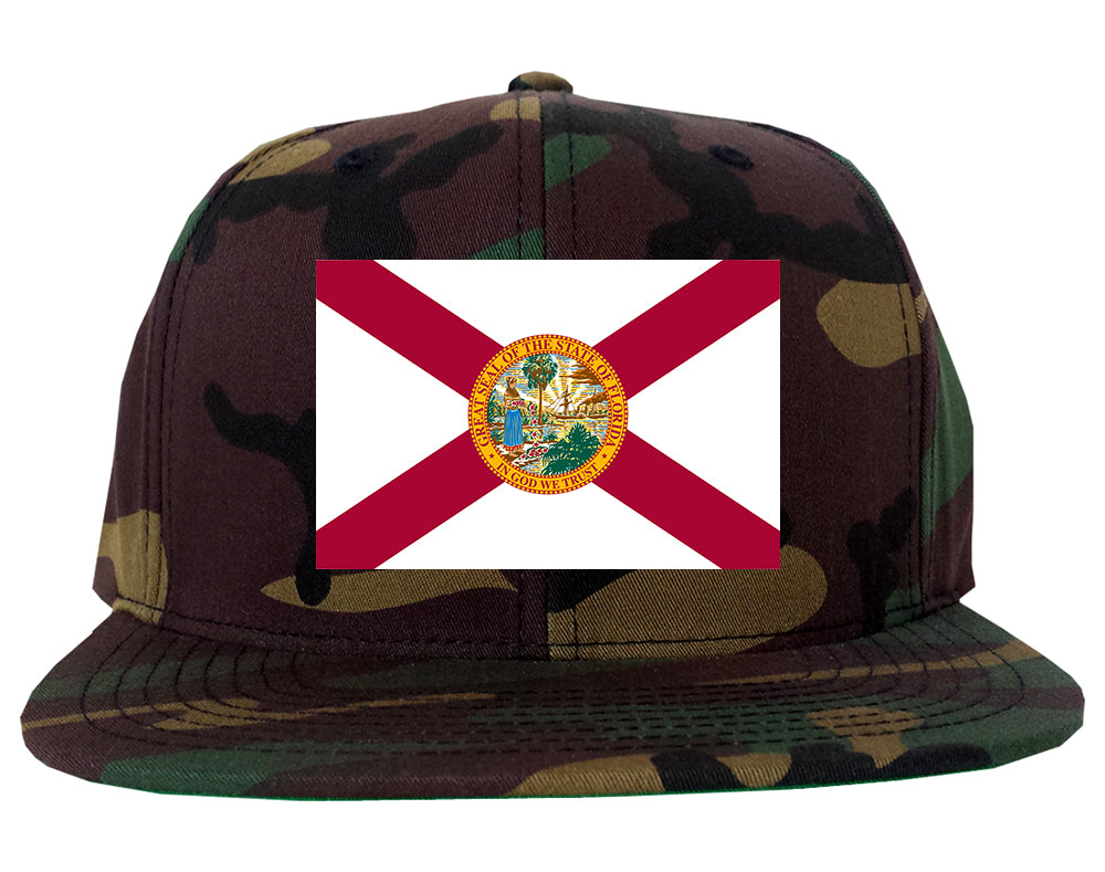 Florida State Flag FL Chest Mens Snapback Hat Army Camo