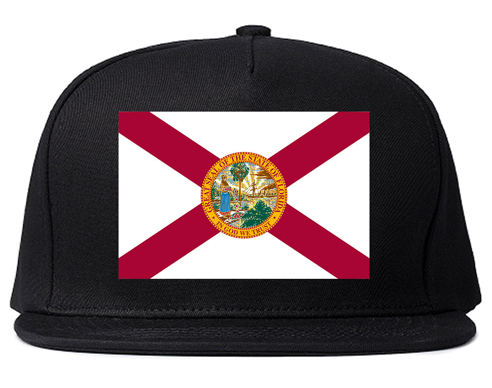 Florida State Flag FL Chest Mens Snapback Hat Black