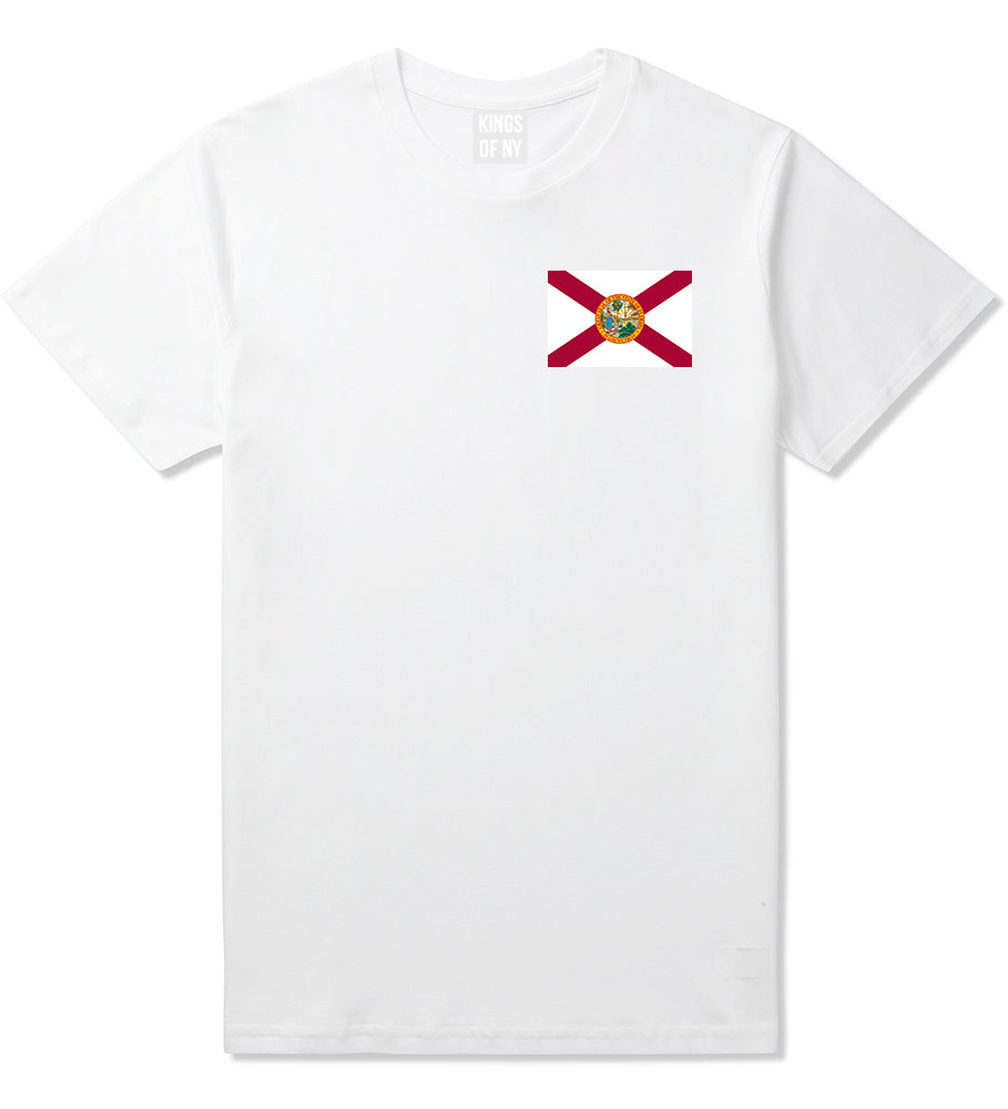 Florida State Flag FL Chest Mens T-Shirt White