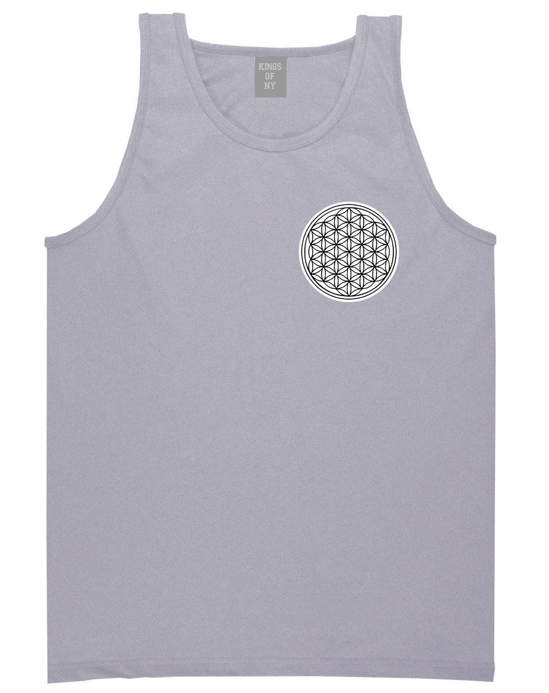 Flower Of Life Chest Mens Grey Tank Top Shirt by KINGS OF NY