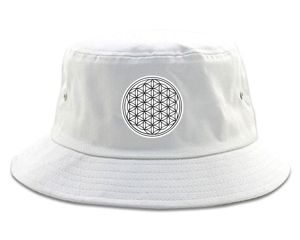 Flower_Of_Life White Bucket Hat