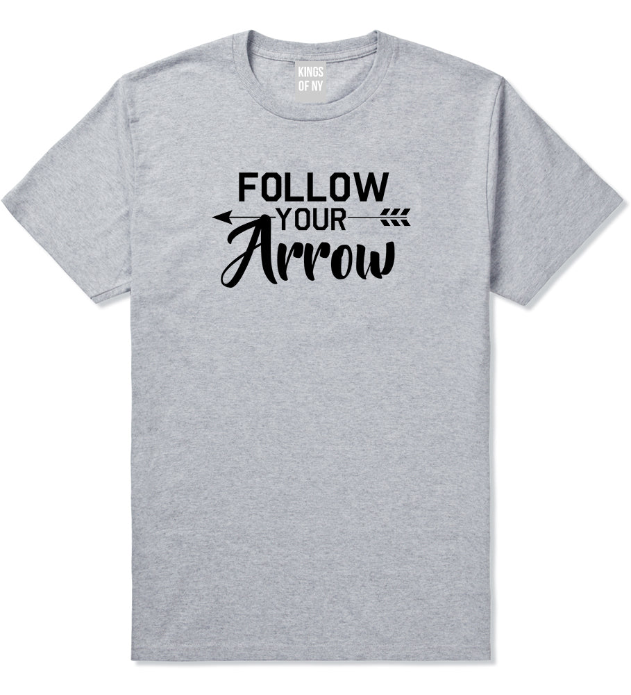 Follow Your Arrow Mens Grey T-Shirt by KINGS OF NY
