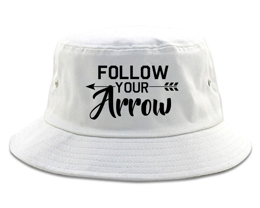 Follow_Your_Arrow White Bucket Hat