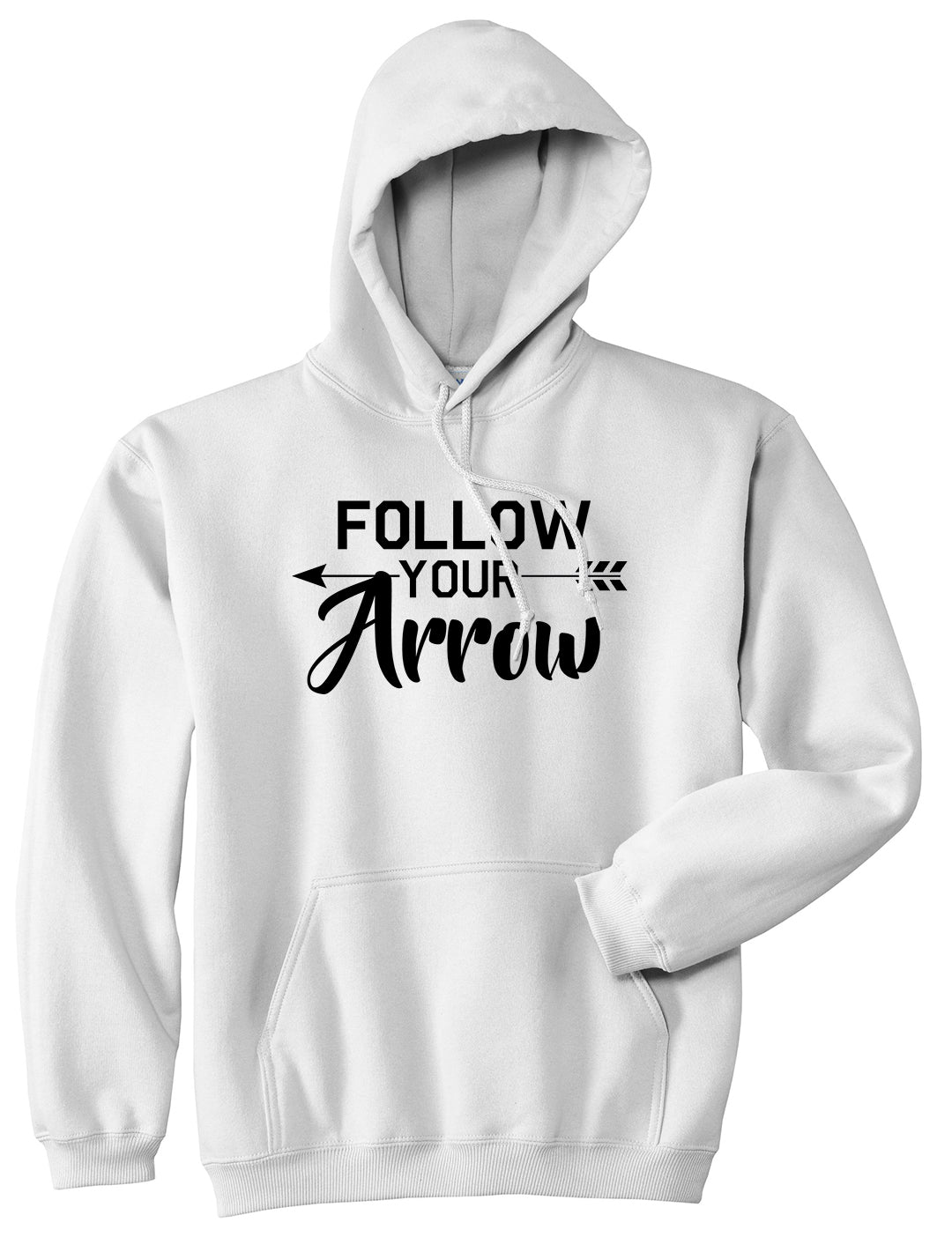 Follow Your Arrow Mens White Pullover Hoodie by KINGS OF NY