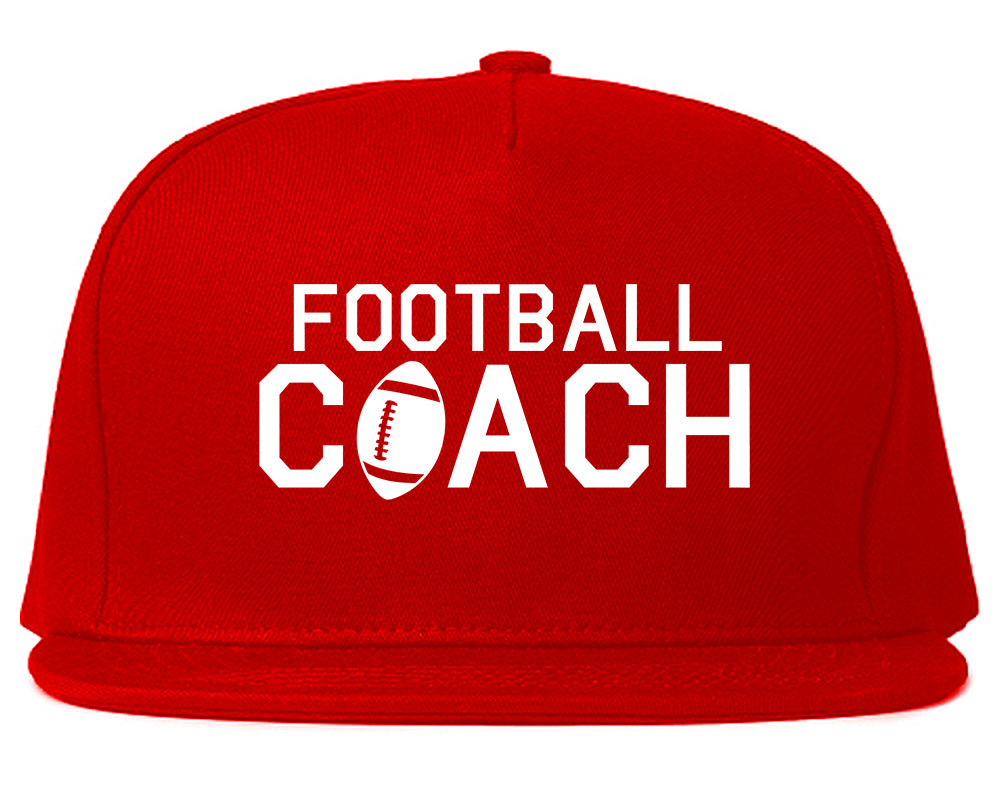 Football_Coach_Sports Red Snapback Hat