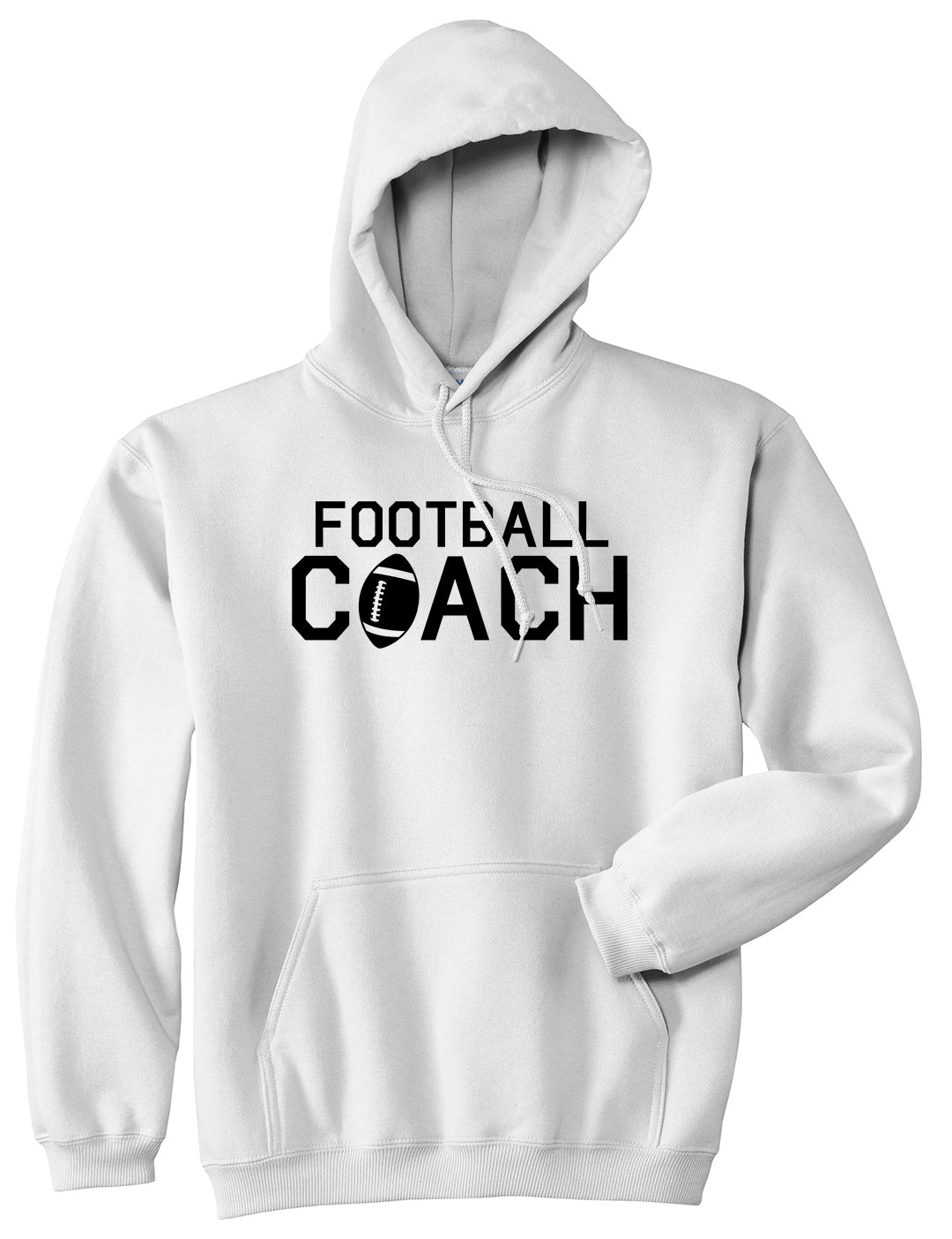 Football Coach Sports Mens White Pullover Hoodie by KINGS OF NY