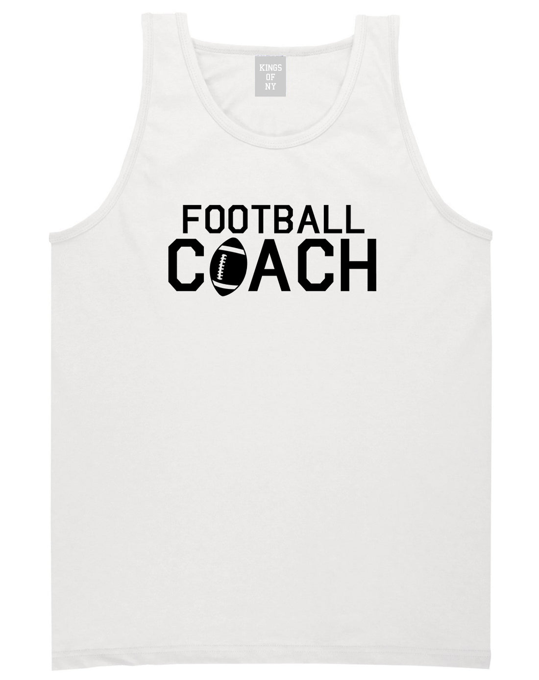 Football Coach Sports Mens White Tank Top Shirt by KINGS OF NY