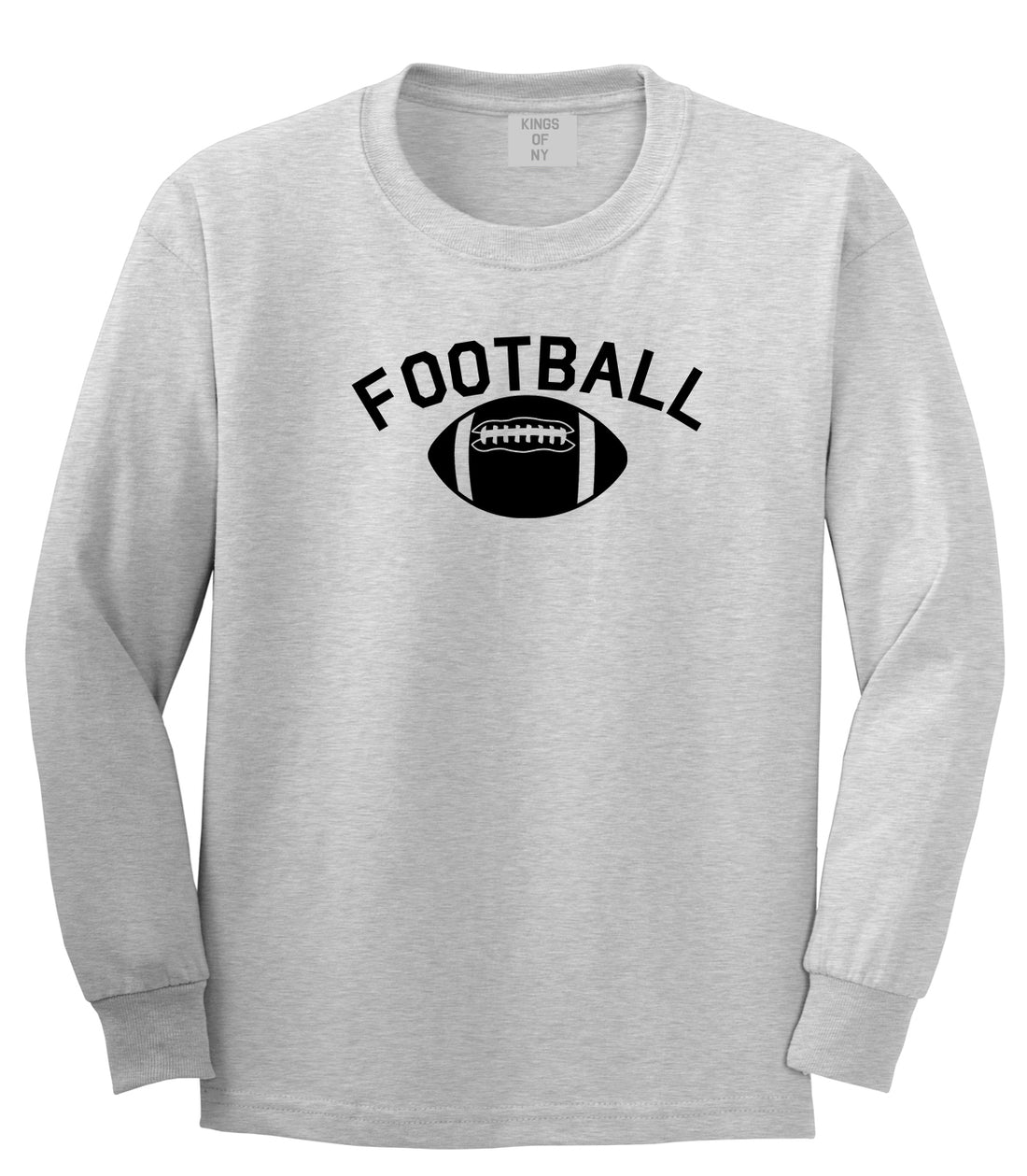 Football Sports Mens Grey Long Sleeve T-Shirt by KINGS OF NY