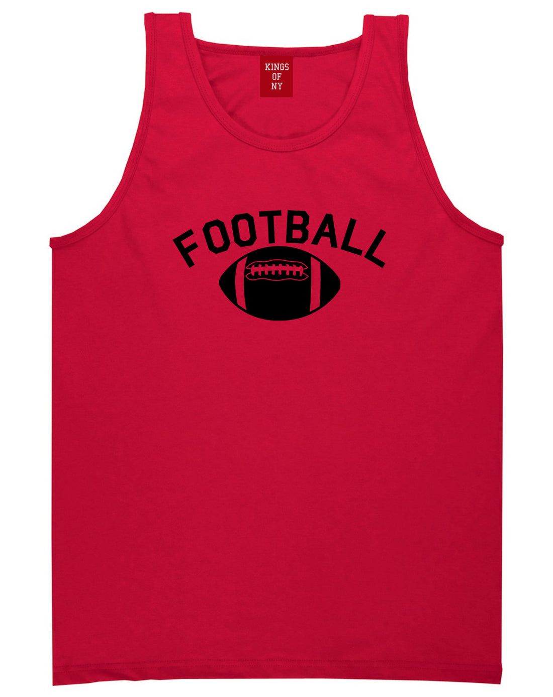 Football Sports Mens Red Tank Top Shirt by KINGS OF NY