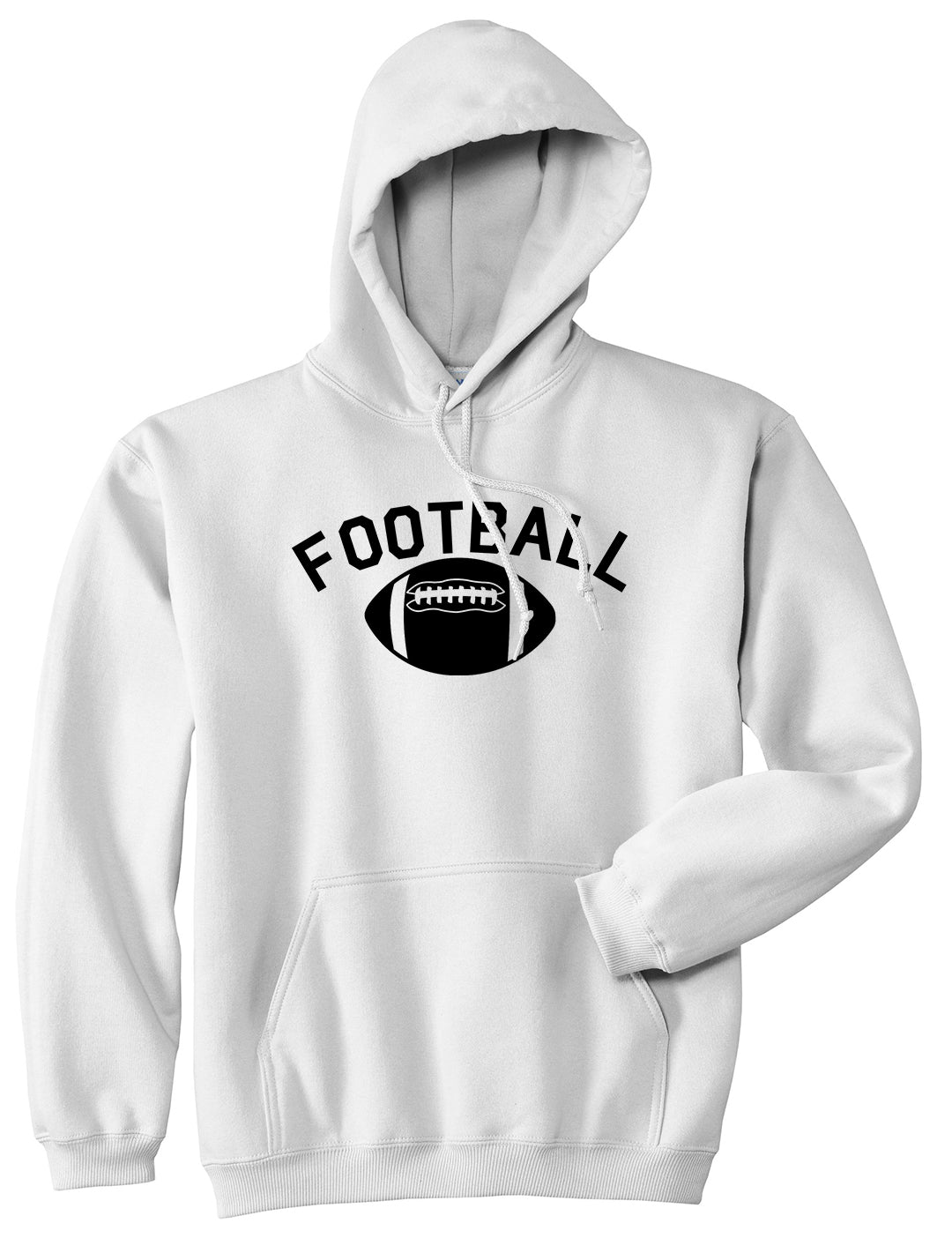 Football Sports Mens White Pullover Hoodie by KINGS OF NY