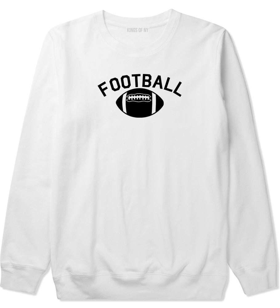Football Sports Mens White Crewneck Sweatshirt by KINGS OF NY