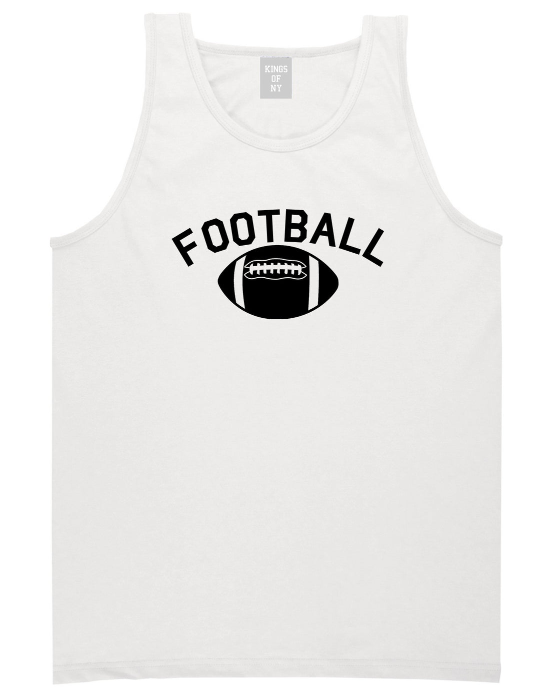 Football Sports Mens White Tank Top Shirt by KINGS OF NY