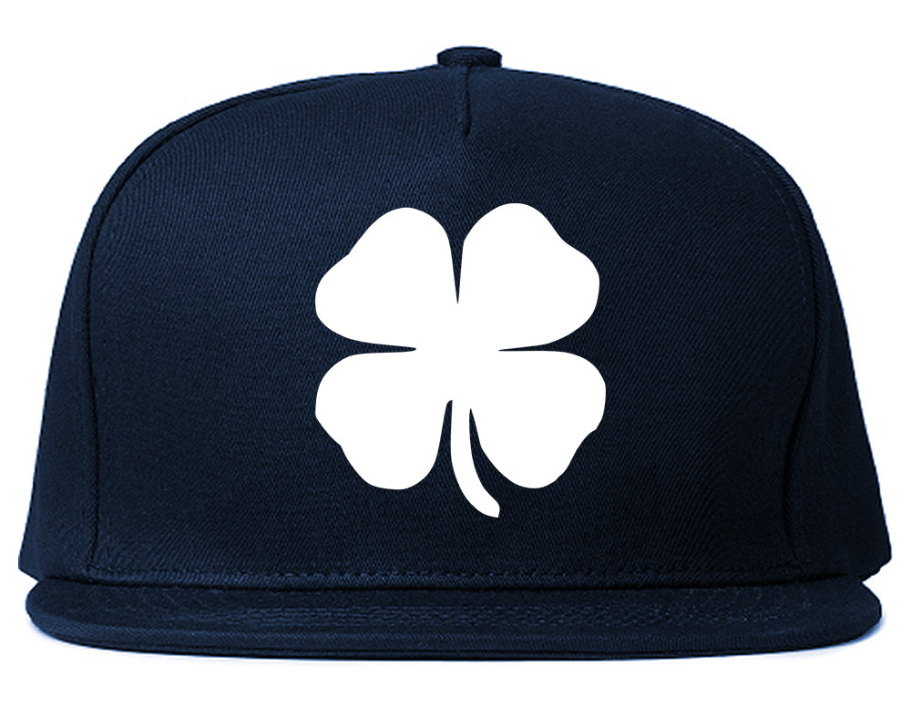 Four Leaf Clover Chest Snapback Hat Blue