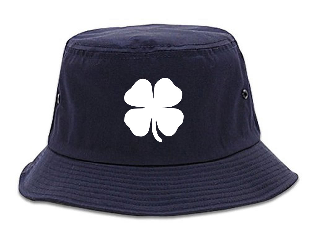 Four Leaf Clover Chest Bucket Hat Blue